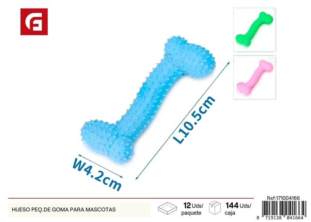 Juguete para mascotas hueso de goma pequeño - Juguetes para perros
