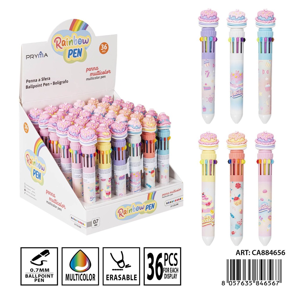 Bolígrafo de 10 colores 0.7 mm - Herramientas de escritura borrables