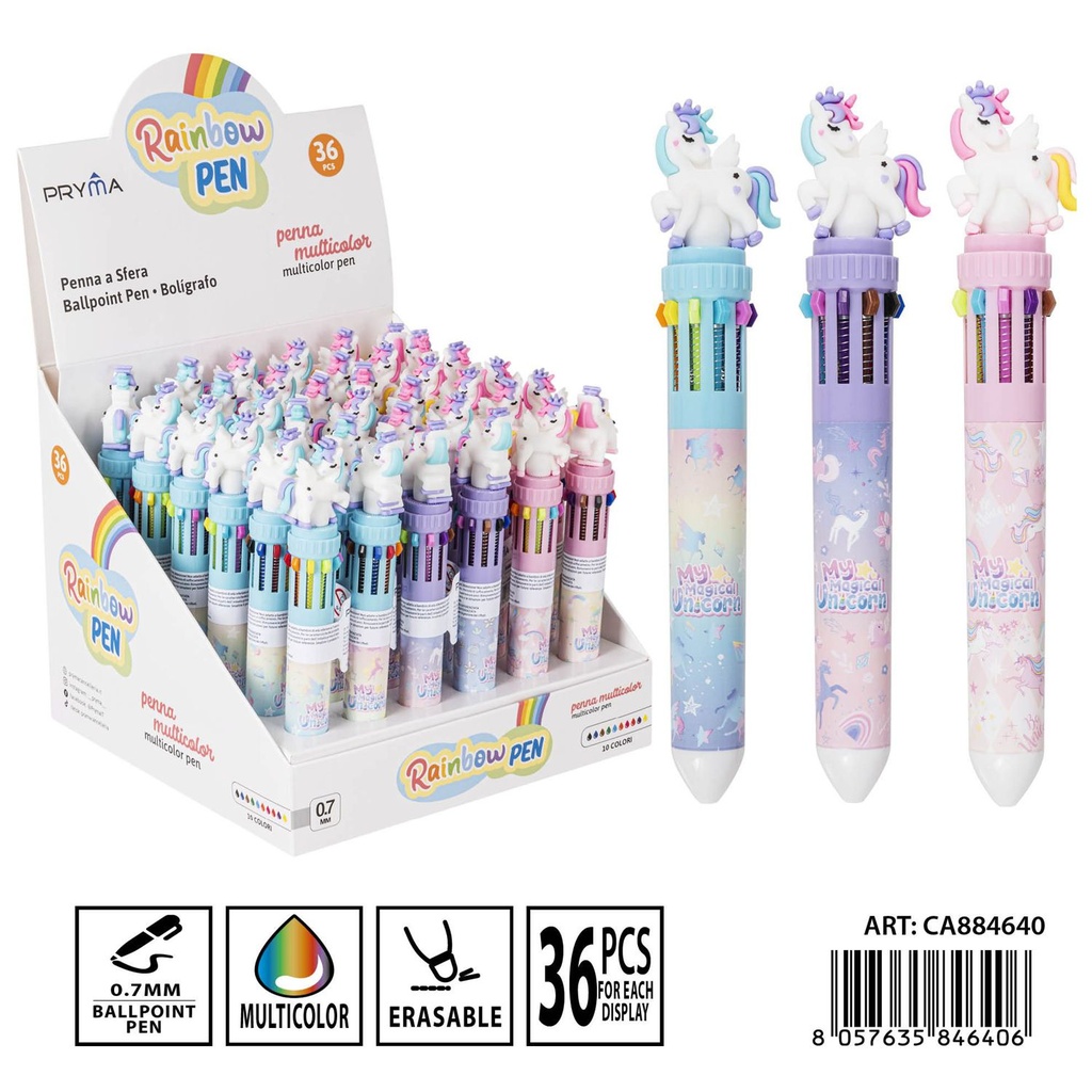 Bolígrafo de 10 colores 0.7 mm - Herramientas de escritura borrables