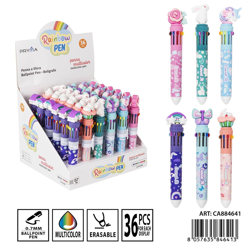 Bolígrafo de 10 colores 0.7 mm - Herramientas de escritura borrables