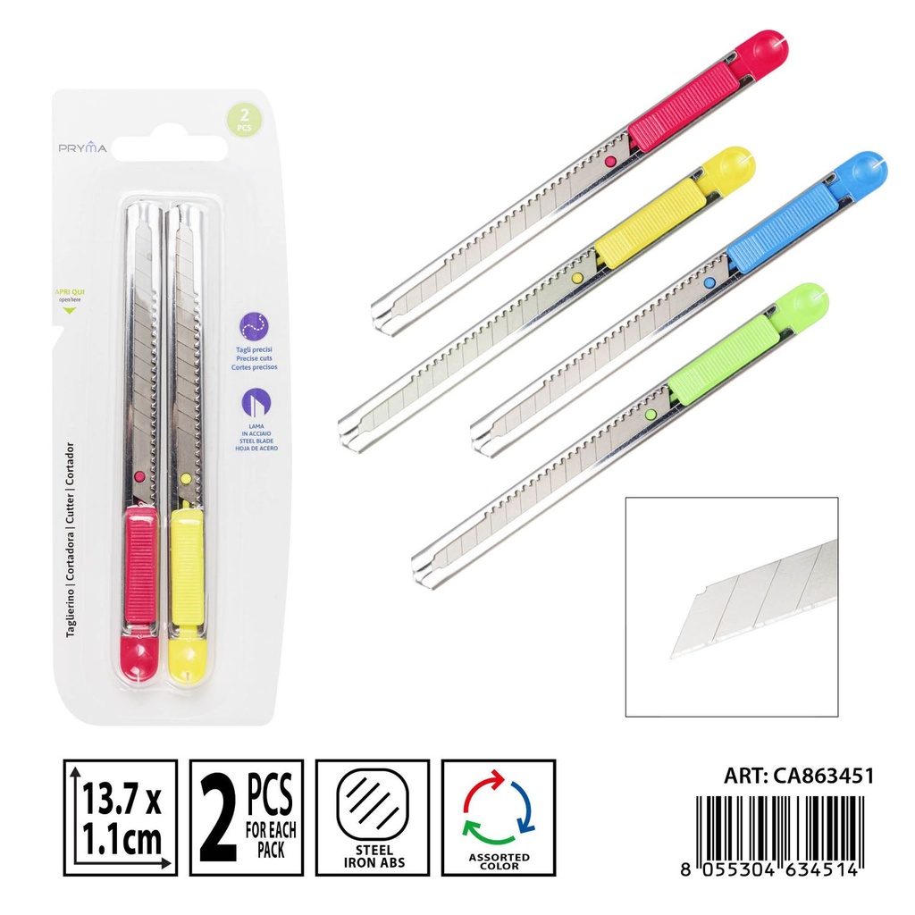 Cortador de 137x11 mm 2 piezas - Materiales de papelería