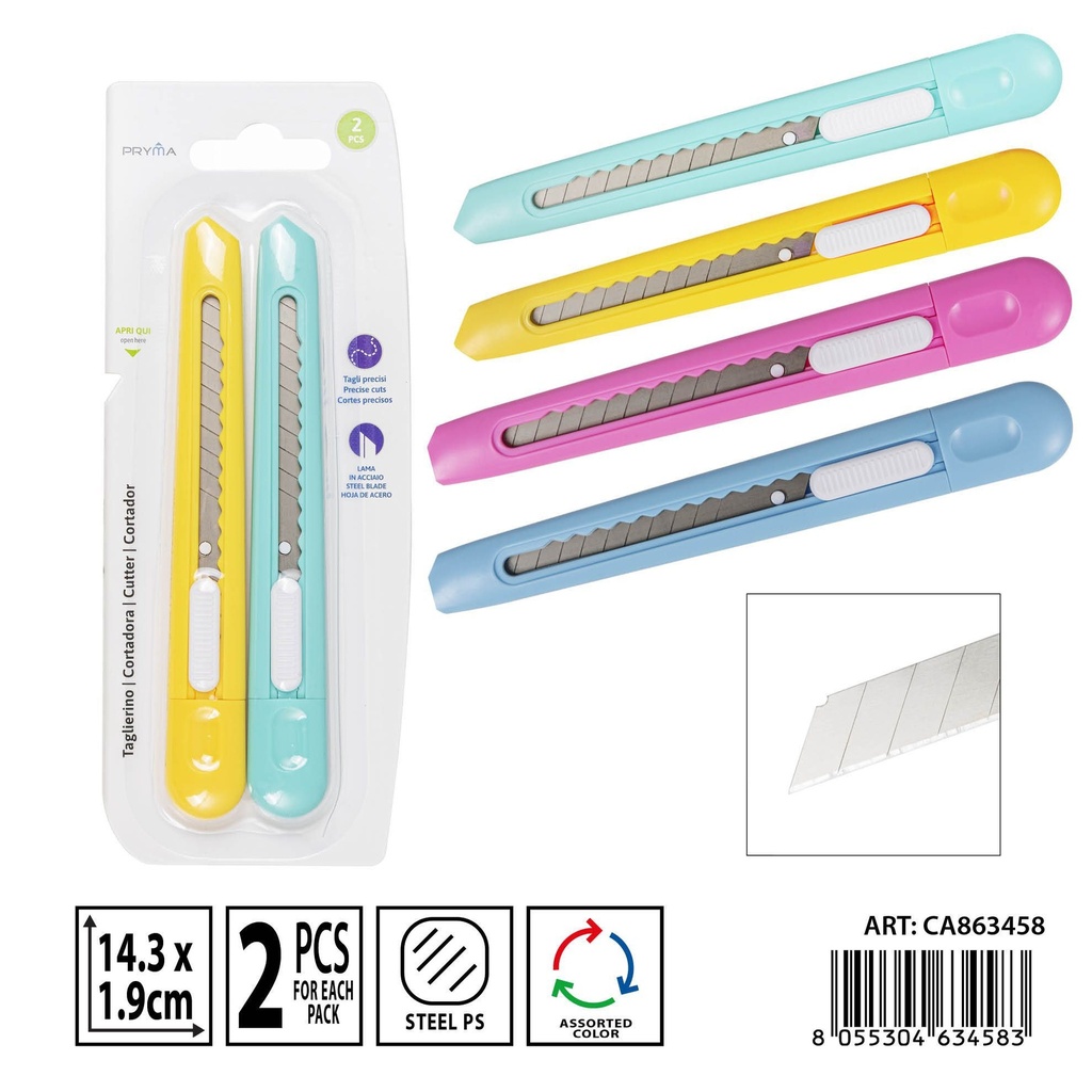 Cortador 143x19 mm 2 piezas - Herramientas de papelería y manualidades