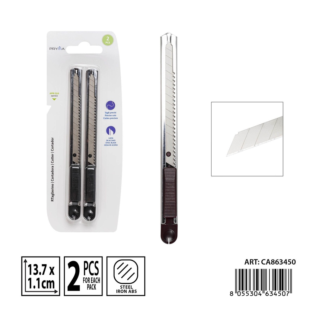 Cortador 137x11 mm 2 piezas - Accesorios para escritura
