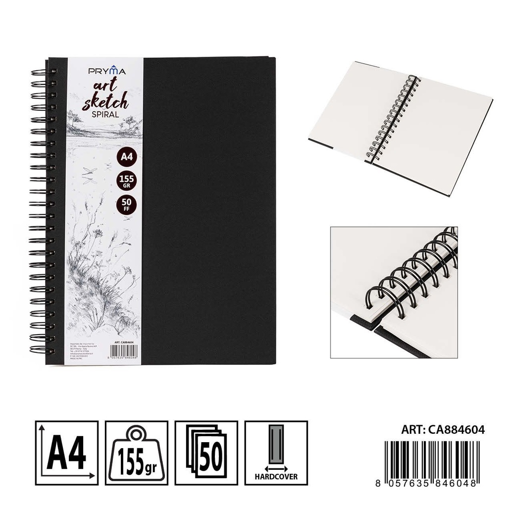 Cuaderno espiral de dibujo A4+ 155g 50ff - Materiales de arte