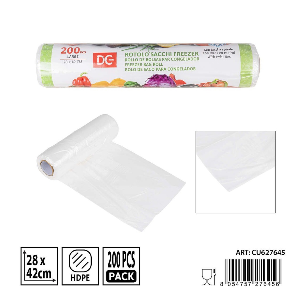 Rollo de bolsas de congelador 28x42 cm 200 piezas - Accesorios de cocina desechables