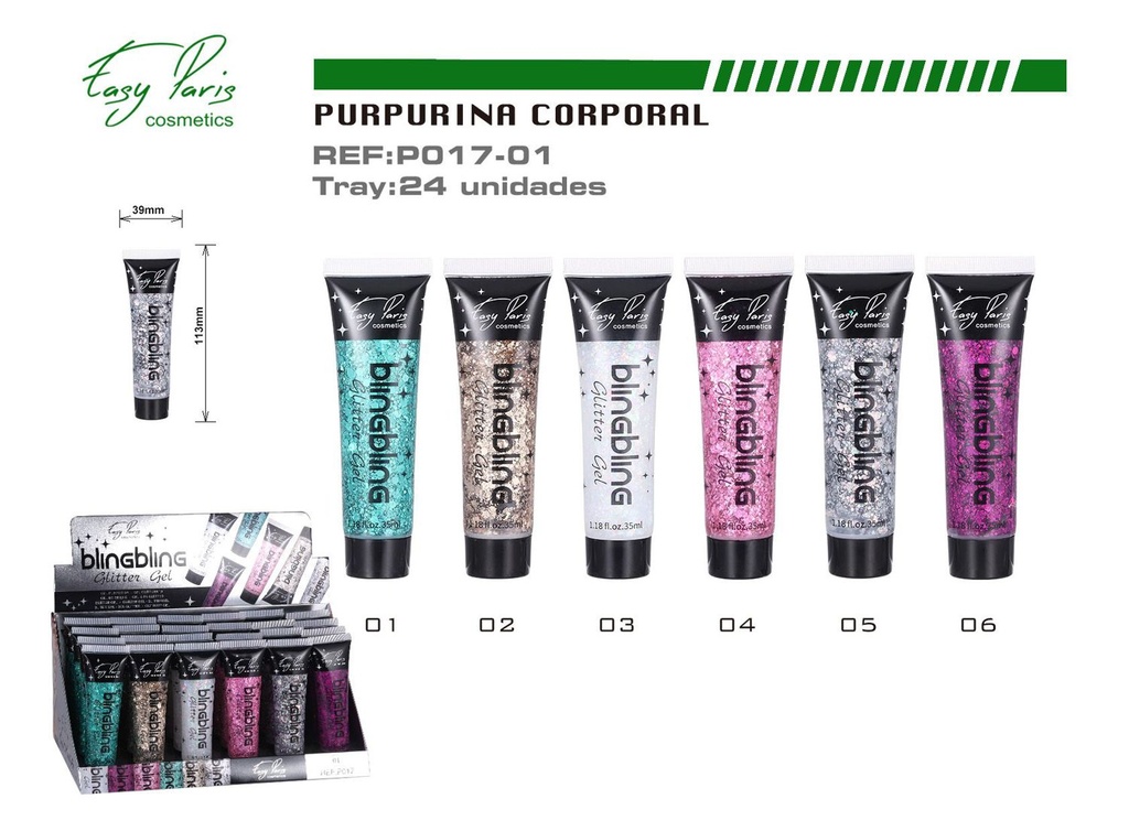 Purpurina en gel 24/u - Cosméticos