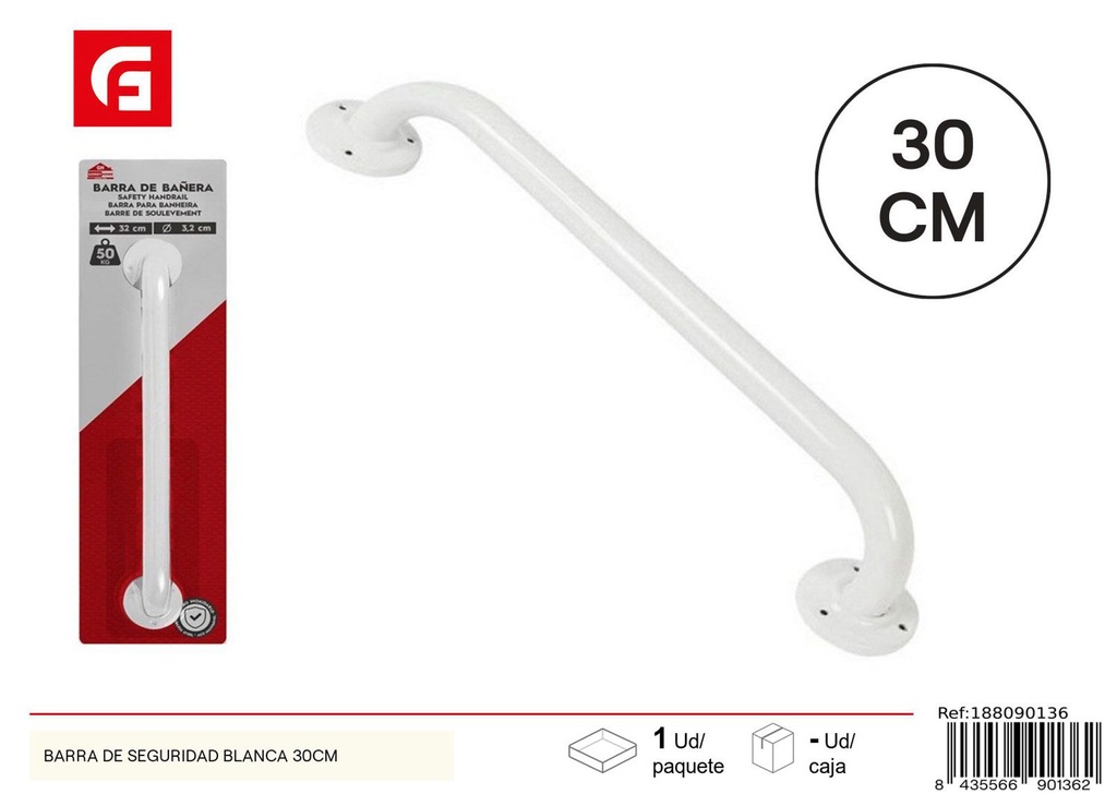Barras de seguridad blanca 30 cm - Accesorios de baño