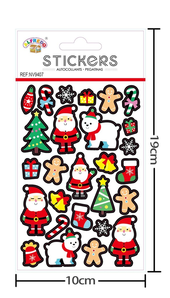 Stickers de Navidad 10x19 cm - Pegatinas navideñas
