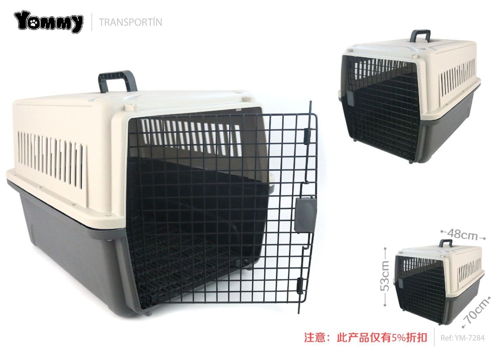 Transportín para mascotas de 70x53x48cm - Accesorios para mascotas