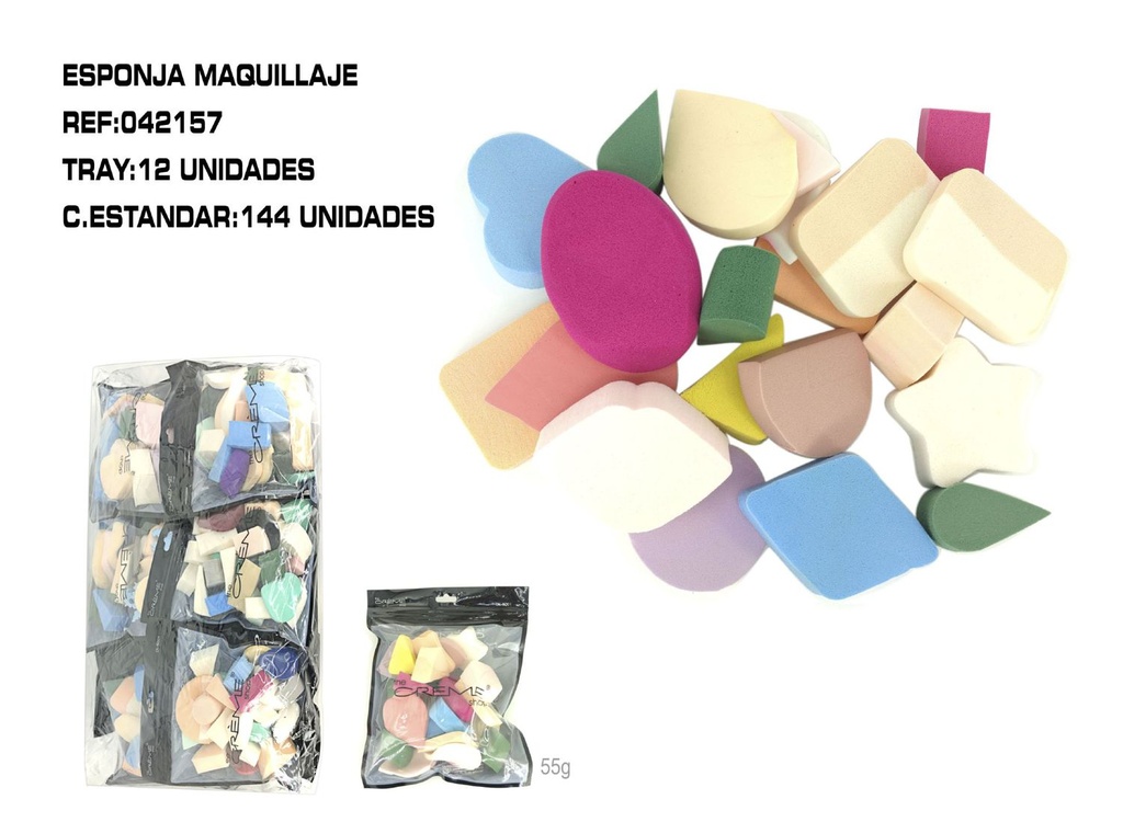 Set esponja de maquillaje de látex 12/U - Esponjas para el rostro