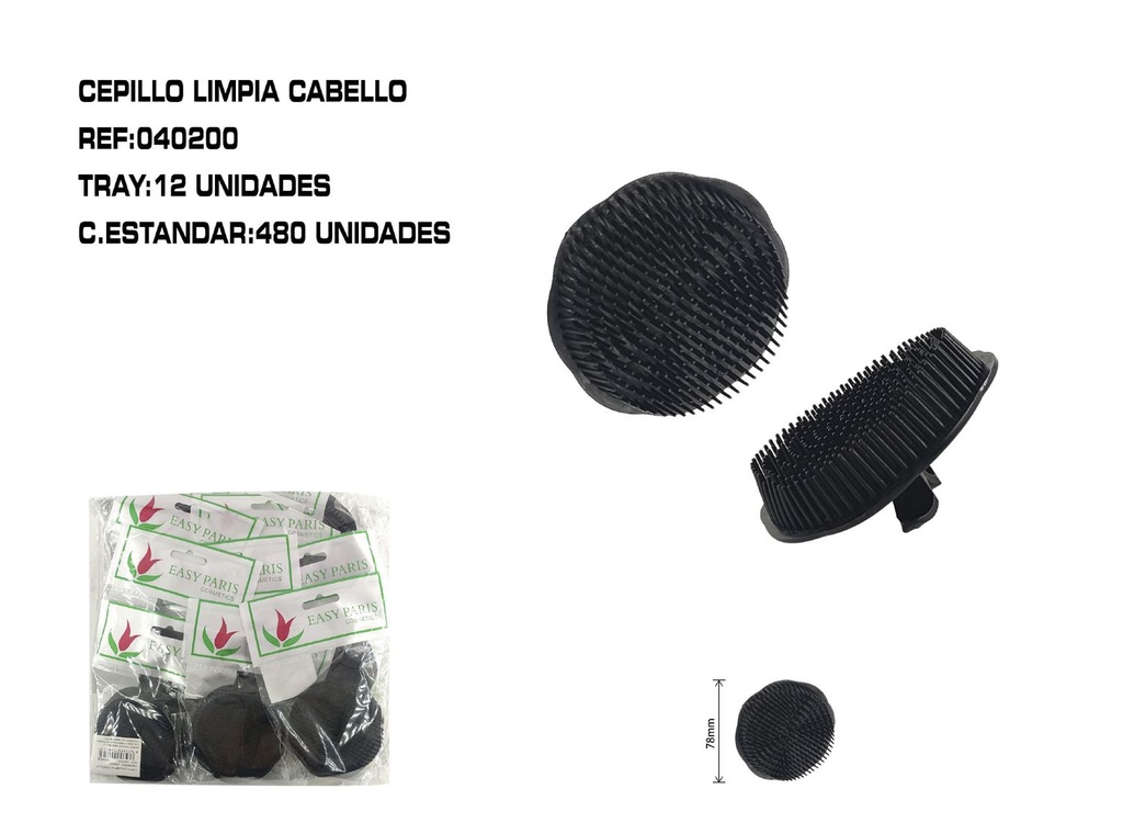 CEPILLO duro negro para limpiar cabello 12/u - Accesorios de limpieza