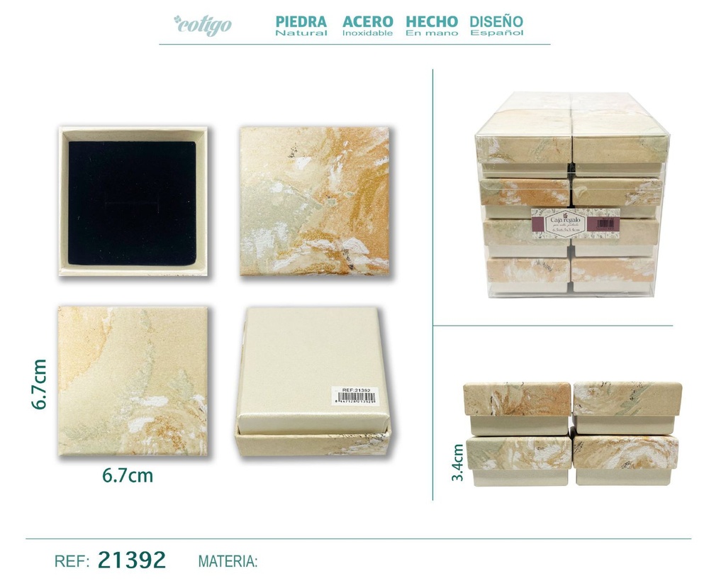 Caja de regalo para joyas 6.7x6.7x3.4 cm - Accesorios para bisutería