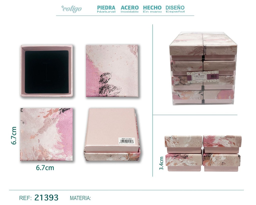 Caja de regalo para joyas 6.7x6.7x3.4 cm - Accesorios para bisutería
