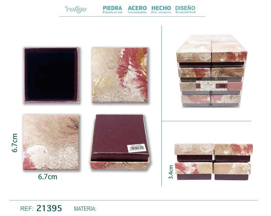 Caja de regalo para joyas 6.7x6.7x3.4 cm - Accesorios para bisutería