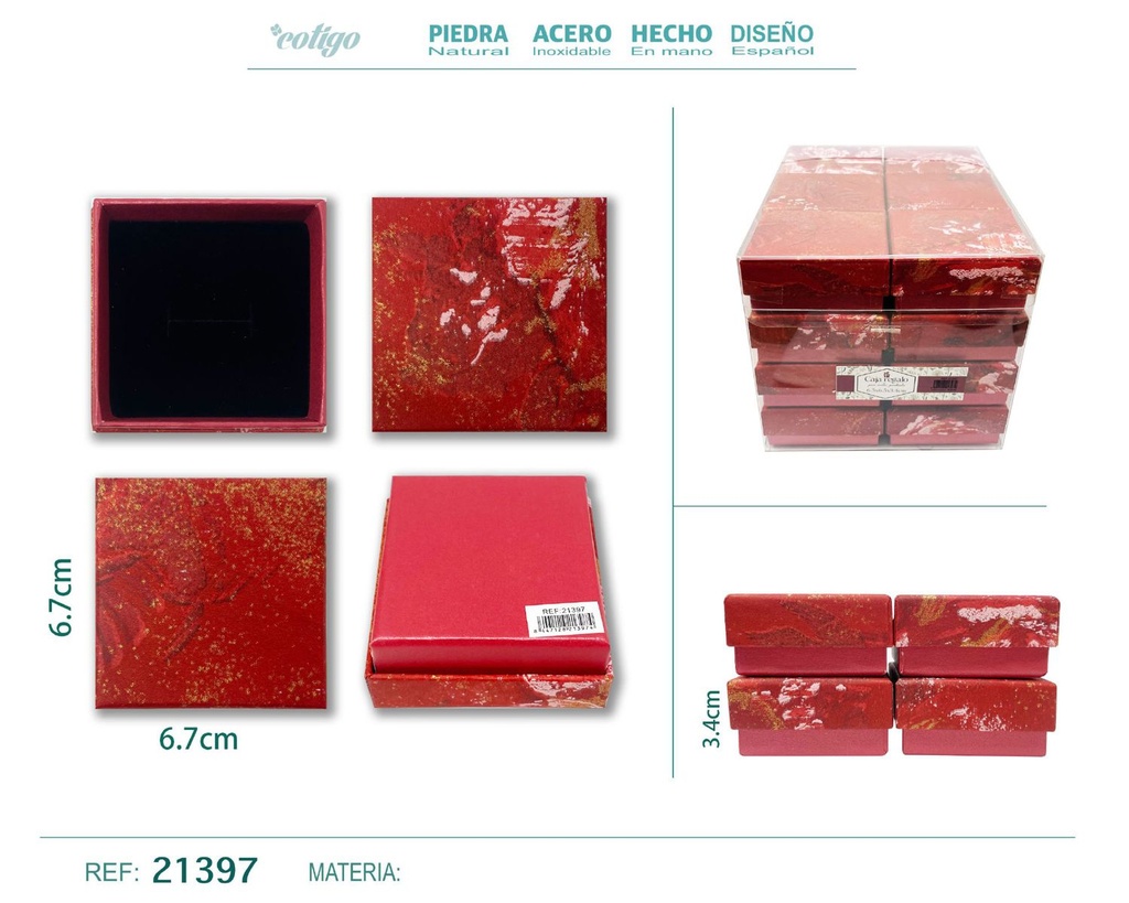 Caja de regalo para joyas 6.7x6.7x3.4 cm - Accesorios para bisutería