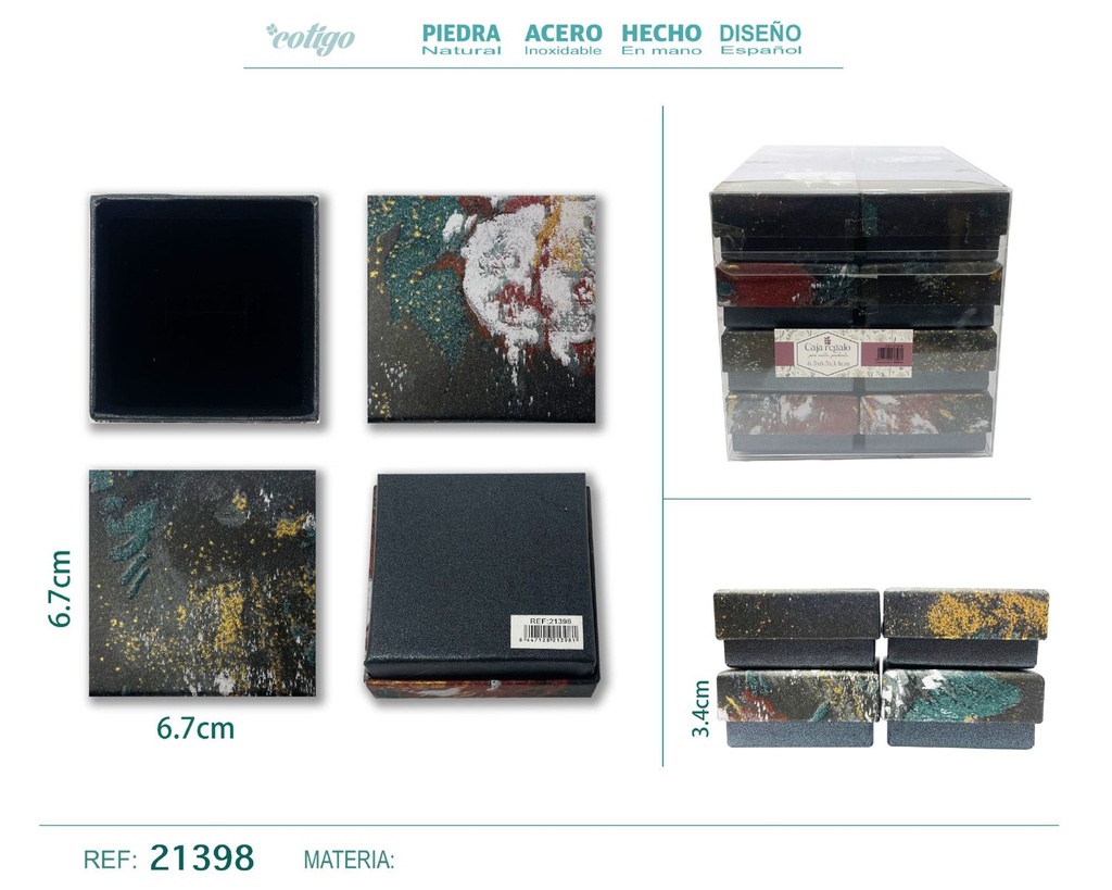 Caja de regalo para joyas 6.7x6.7x3.4 cm - Accesorios para bisutería