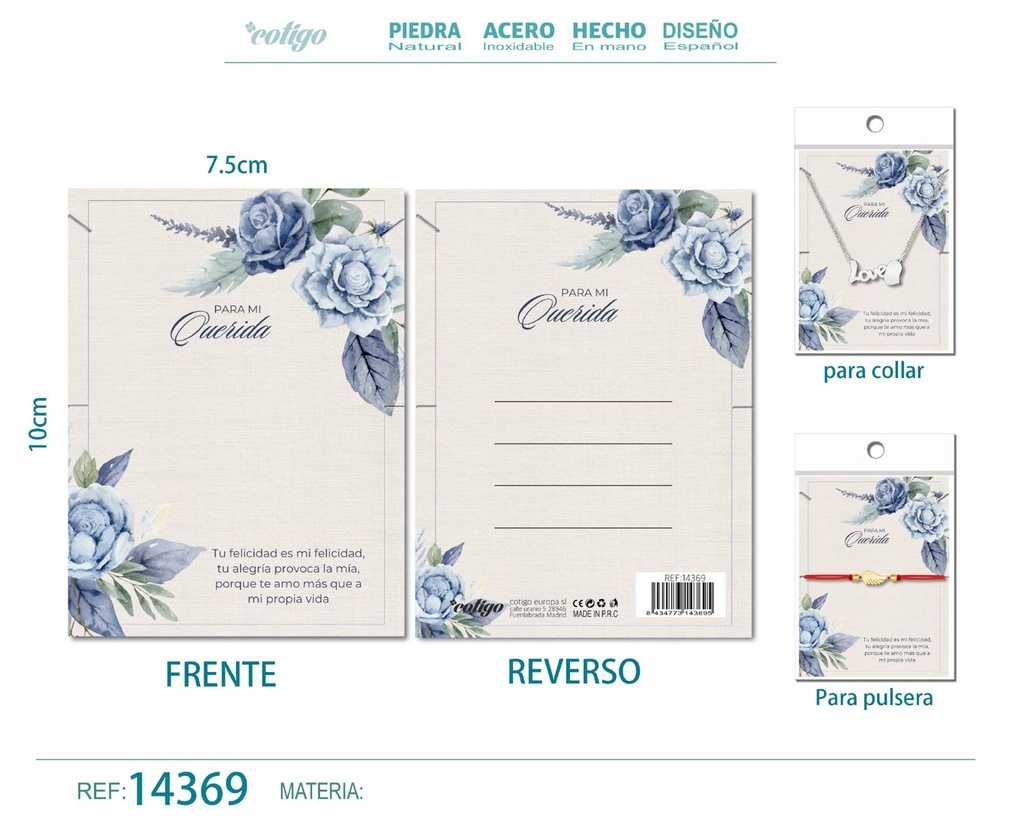 Tarjeta de felicitación para Amor - Tarjeta para joyas de regalo