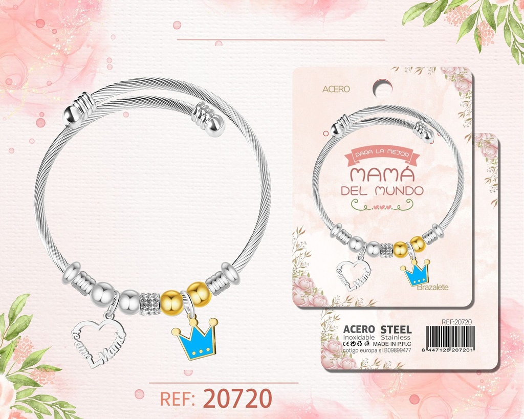 Brazalete de acero para mamá - Joyería y regalos