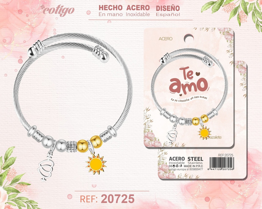 Brazalete de acero para amor - Joyería romántica y regalos para parejas