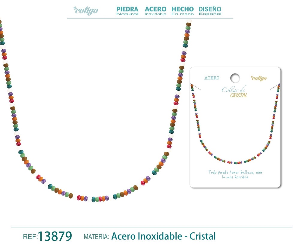 Collar de Cristal Multicolor con cierre de Acero - Accesorios de joyería elegantes