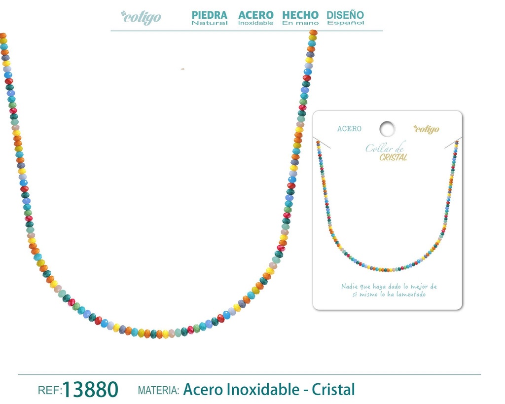Collar de Cristal Multicolor con cierre de Acero - Accesorios de joyería elegantes