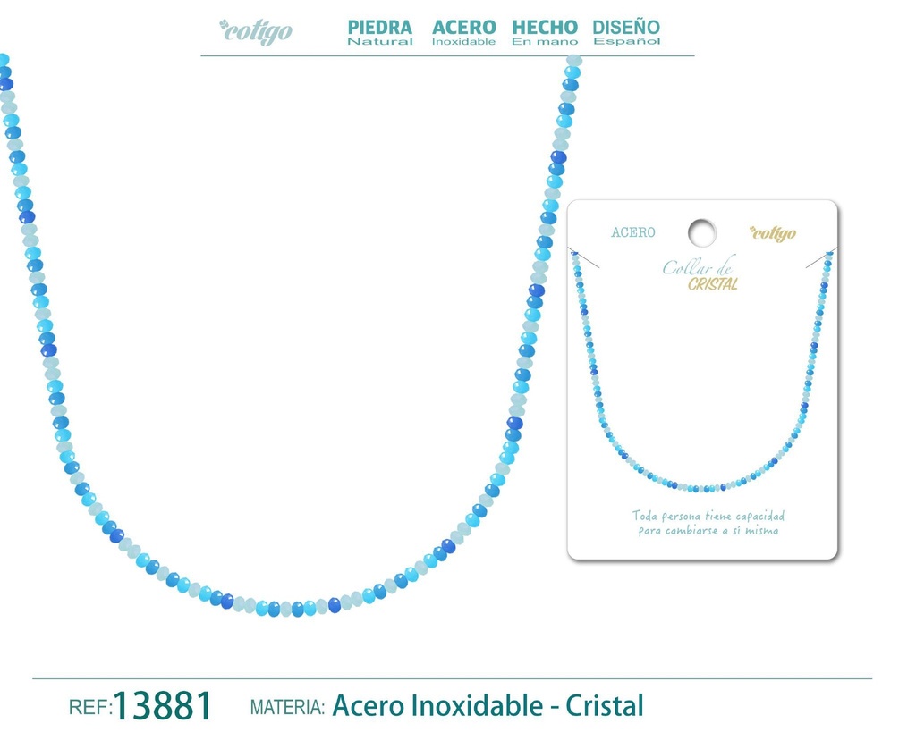 Collar de Cristal Multicolor con cierre de Acero - Accesorios de joyería elegantes