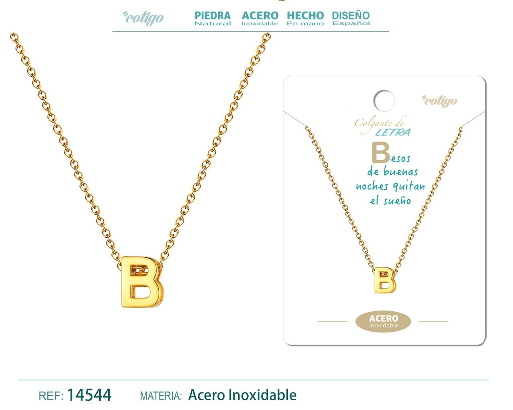 Collar letra B color dorado - Joyería personalizable y elegante