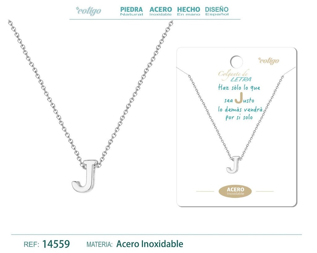 Collar letra J color plateado - Joyería personalizable y elegante