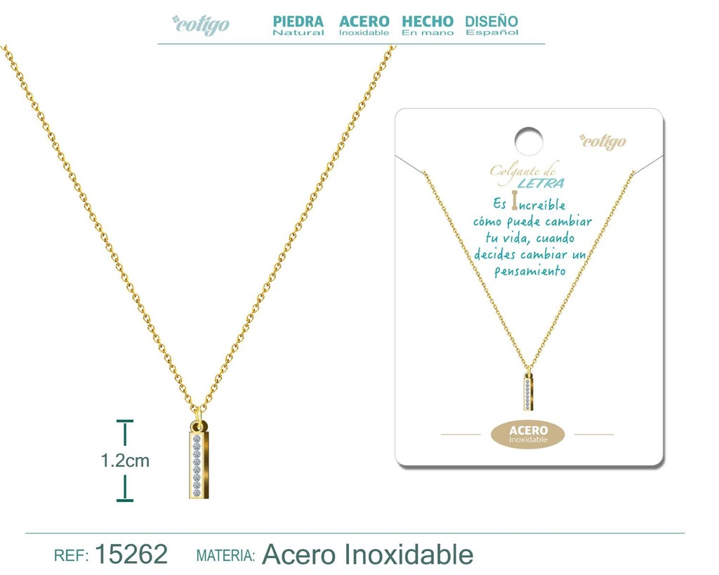Collar con letra I en color dorado - Joyería personalizada