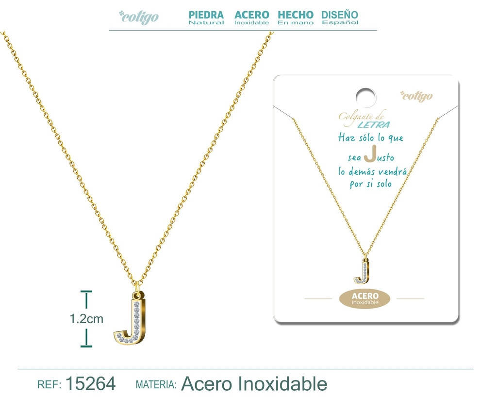Collar con letra J color dorado - Joyería, collares y accesorios