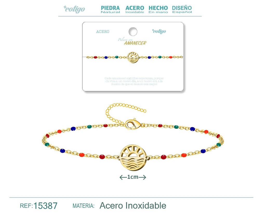 Pulsera de acero multicolor con amanecer - Accesorios de joyería