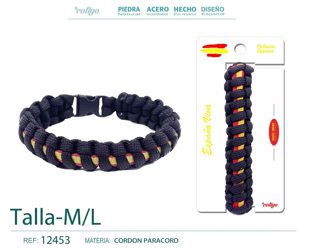 Pulsera Paracord Trenzado Talla M/L - Pulsera de Bandera