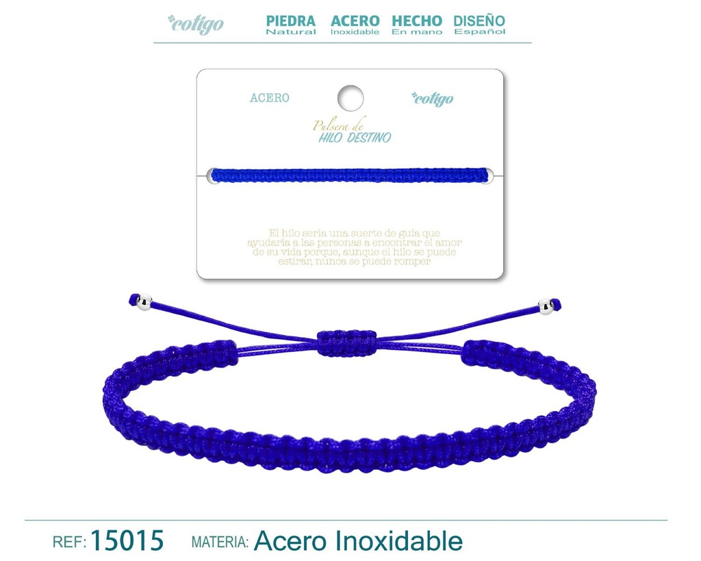 Pulsera de hilo destino en color azul - Accesorios con estilo y color