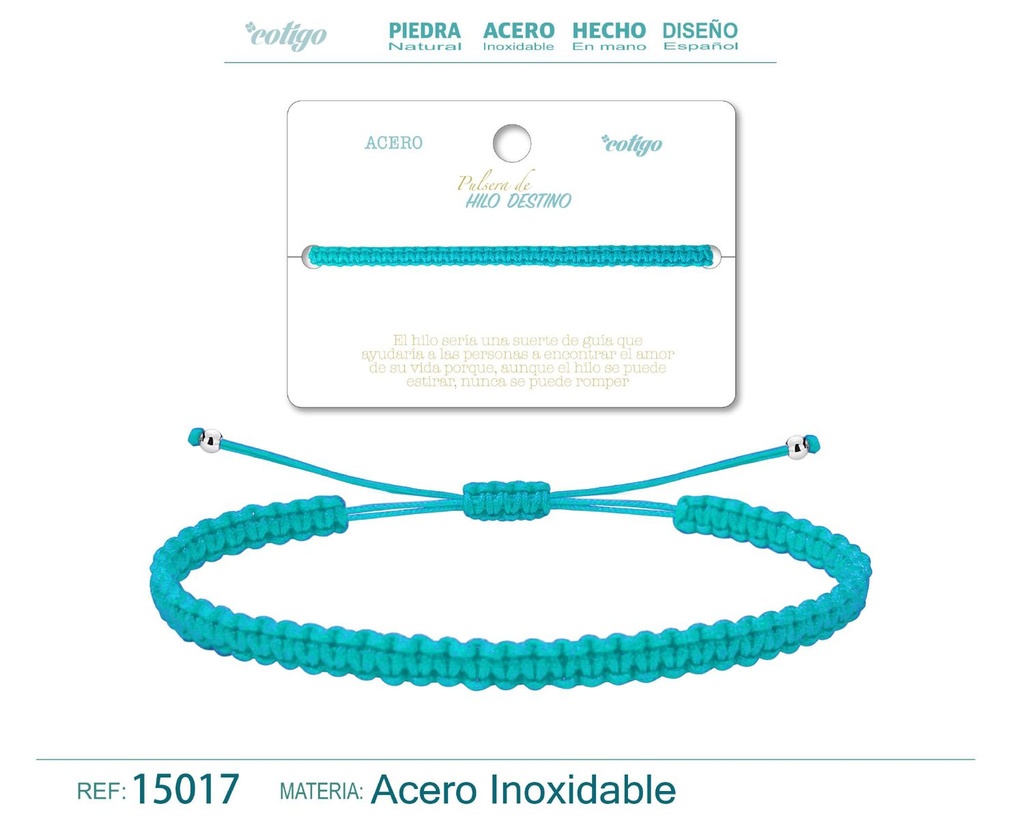 Pulsera de hilo destino en color azul claro - Joyería fresca y atractiva