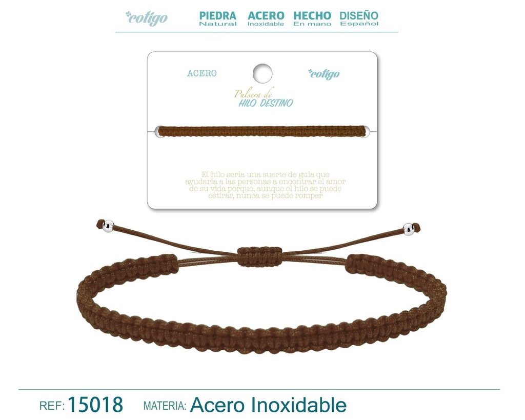 Pulsera de hilo destino en color café - Accesorios versátiles y cálidos