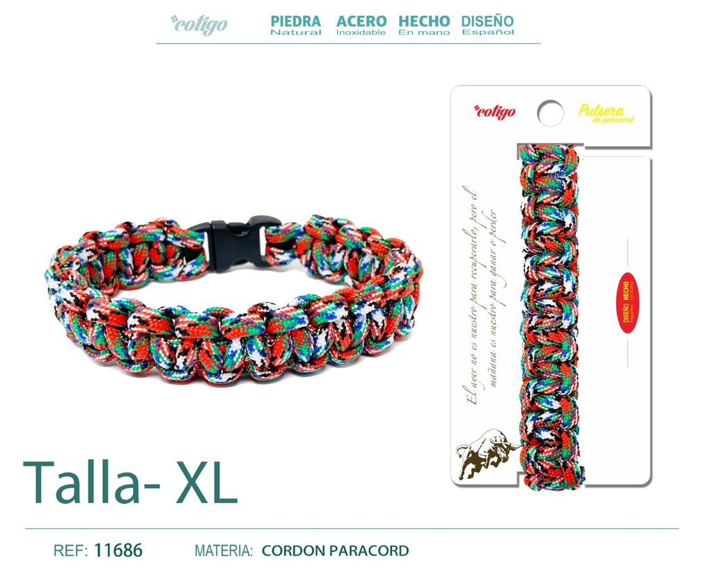 Pulsera paracord trenzado - Accesorios únicos para un estilo informal
