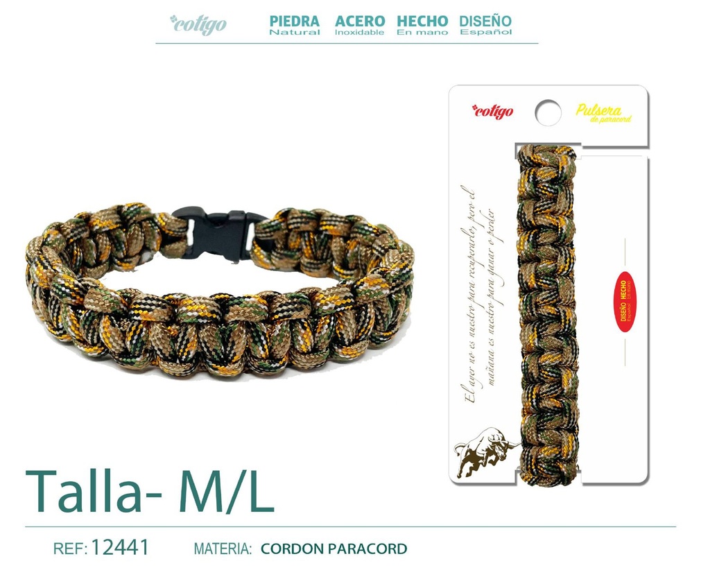 Pulsera paracord trenzado talla M,L - Joyería hecha para durar
