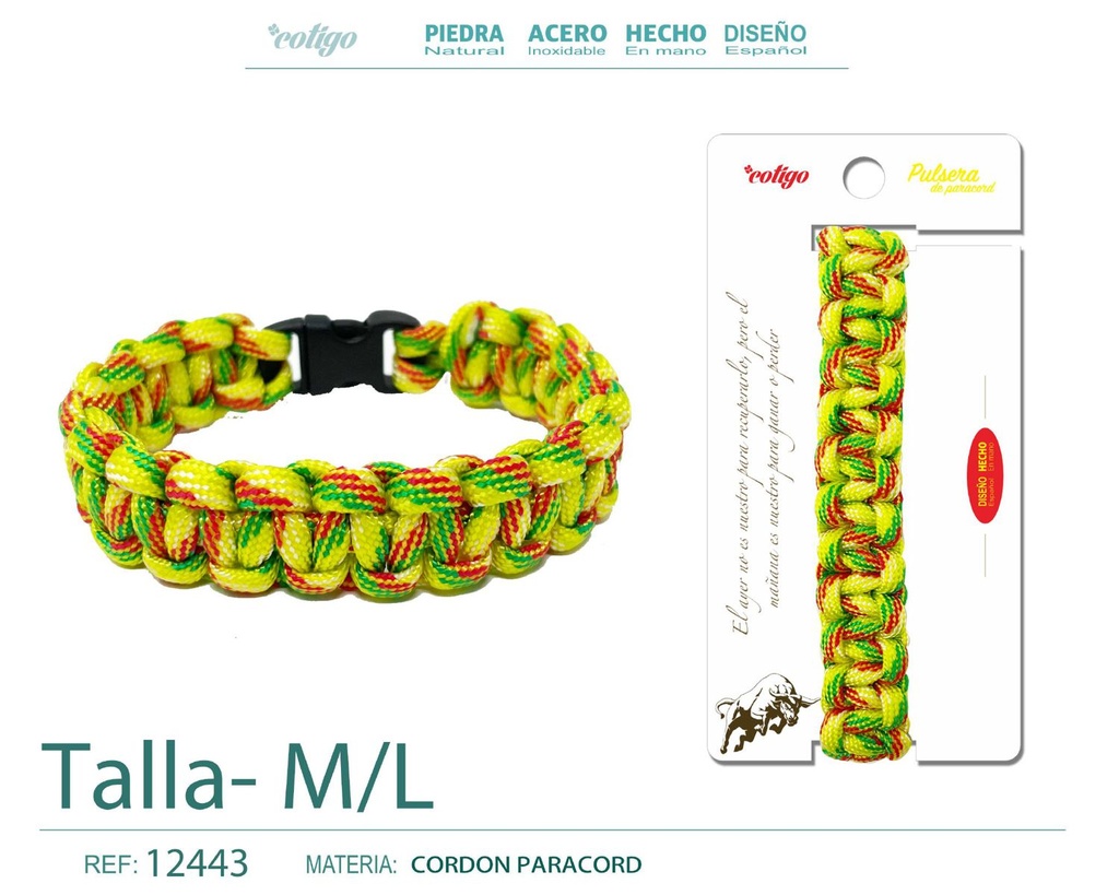 Pulsera paracord trenzado talla M,L - Joyería práctica y moderna