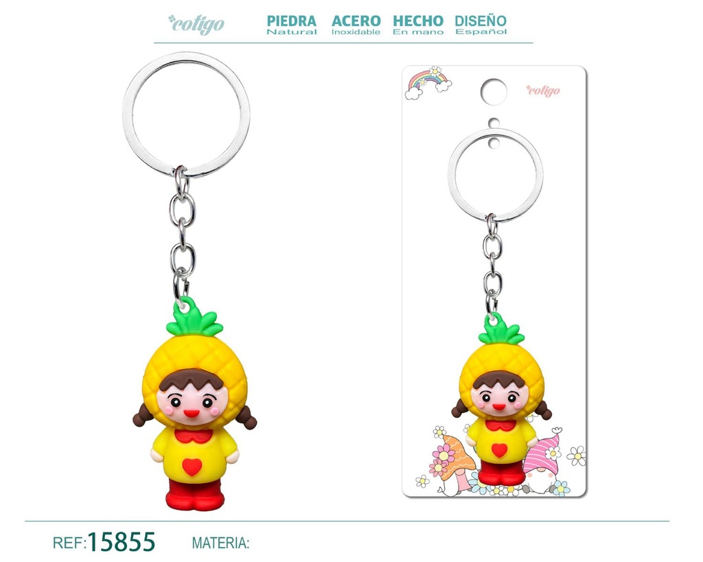 Llavero de cuerda color macarrón - Accesorios de moda y llaveros coloridos