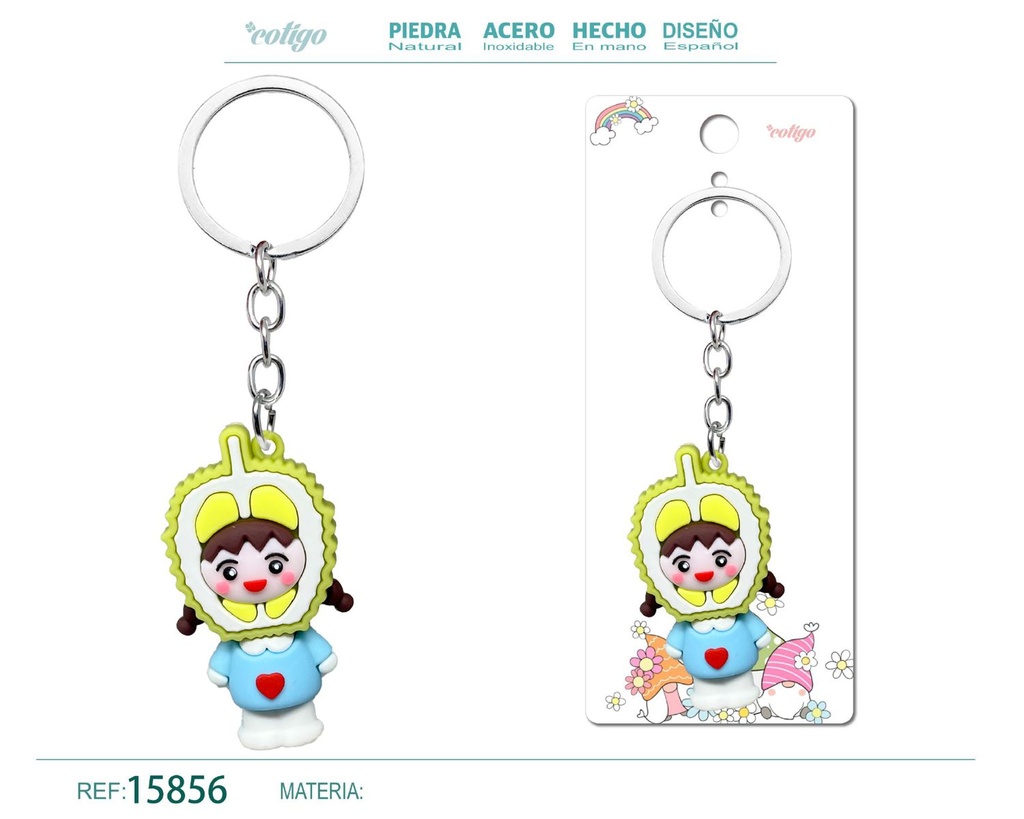 Llavero de cuerda color macarrón - Accesorios de moda y llaveros coloridos