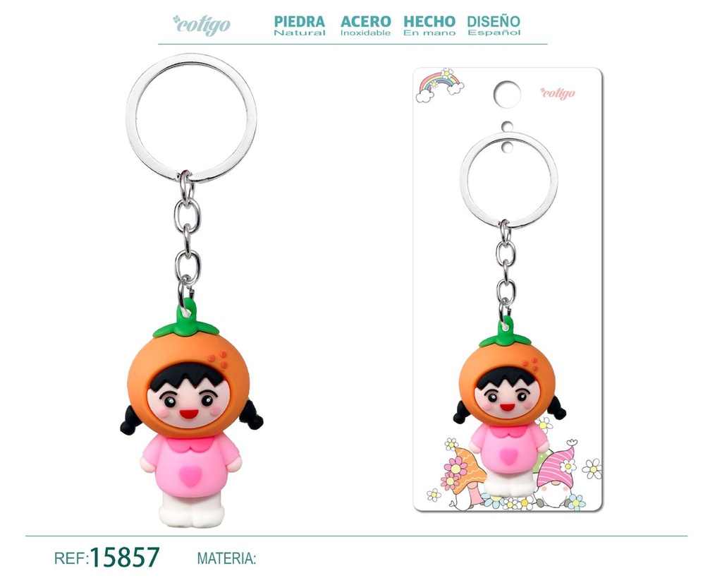 Llavero de cuerda color macarrón - Accesorios de moda y llaveros coloridos
