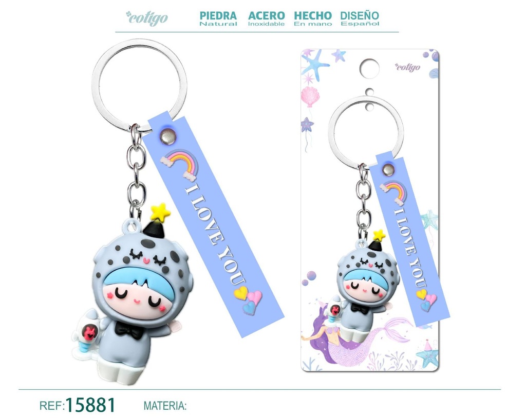 Llavero San Pancracio de acero inoxidable - Accesorios religiosos y de estilo