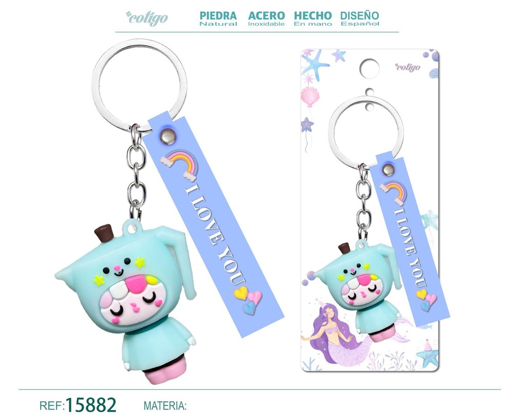 Llavero San Cristóbal de acero inoxidable - Accesorios religiosos y de estilo
