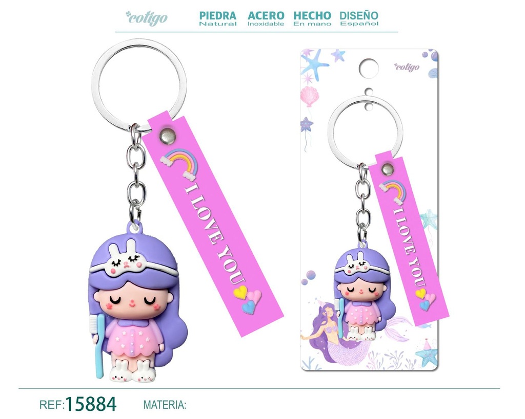 Llavero San José Obrero de acero inoxidable - Accesorios religiosos y de estilo