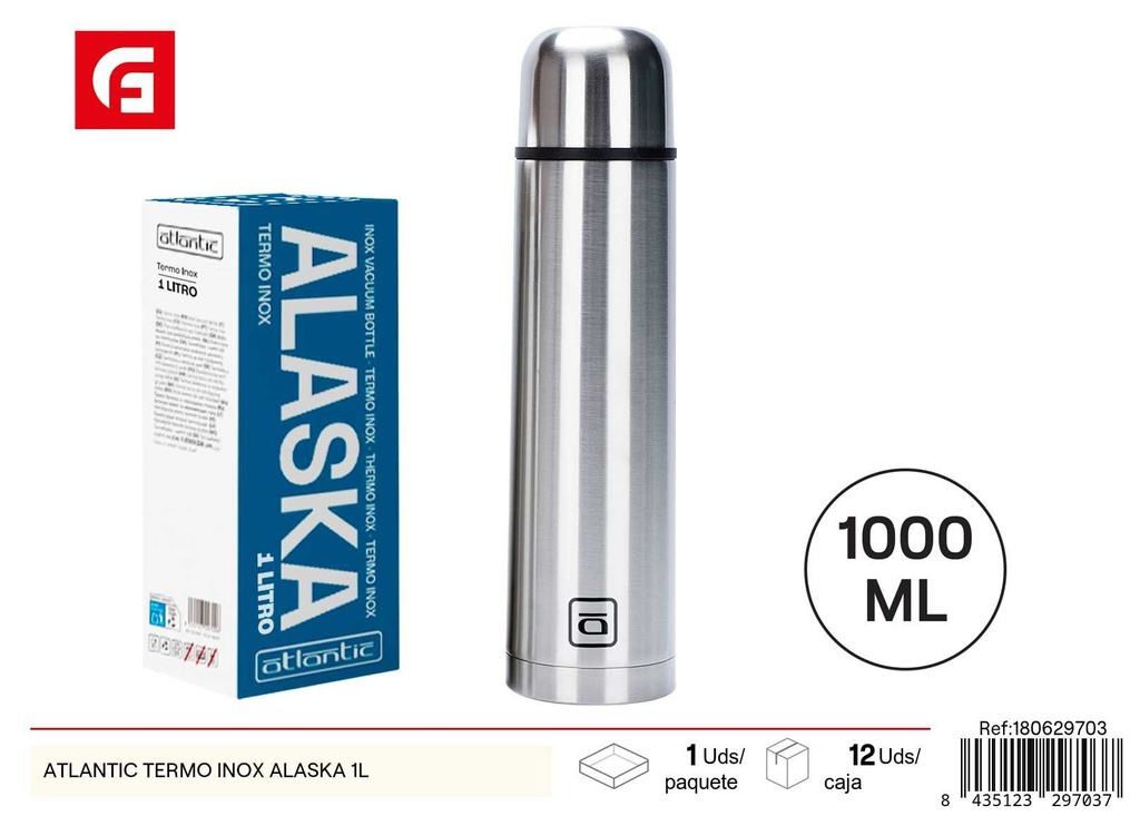 Termo de acero inoxidable ATLANTIC ALASKA 1L - Utensilios de cocina y termos