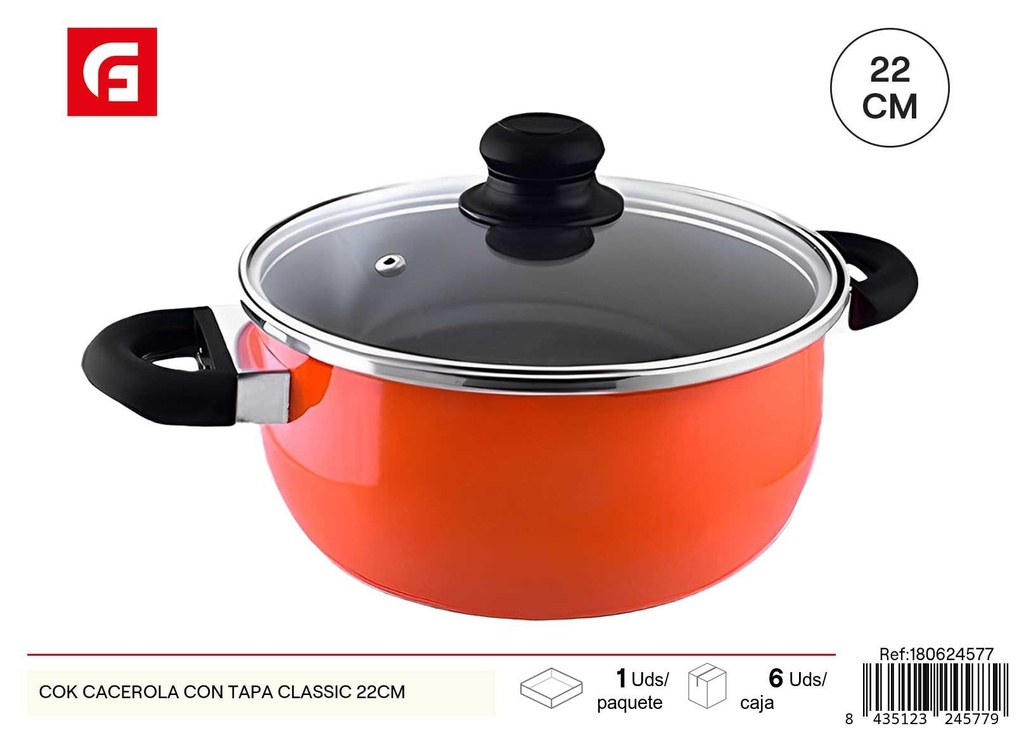CACEROLA CON TAPA CLASSIC 22CM - Utensilios de cocina y ollas