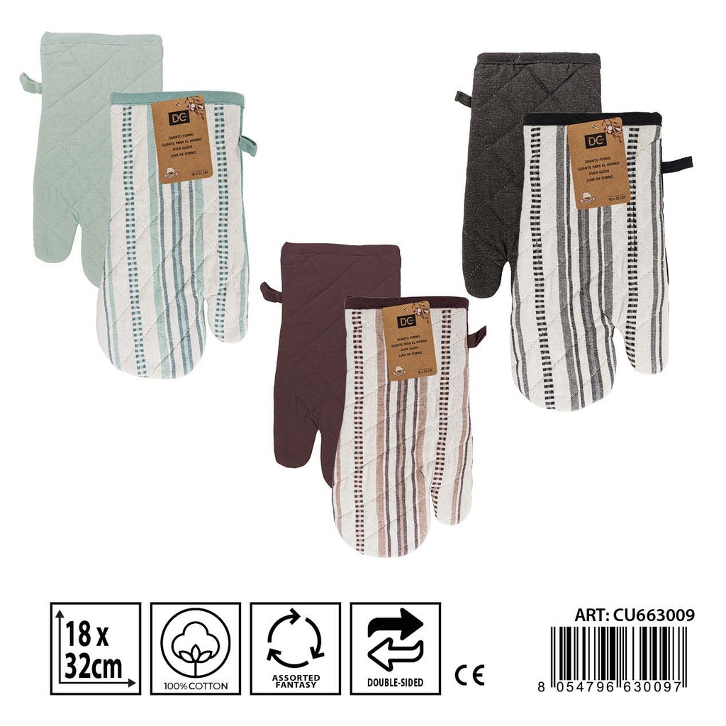 Manoplas de horno estampadas 18x32cm - Utensilios de cocina