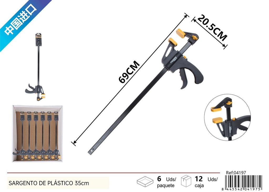 Sargento de plástico 35 cm (18 pulgadas) - Herramientas de ferretería