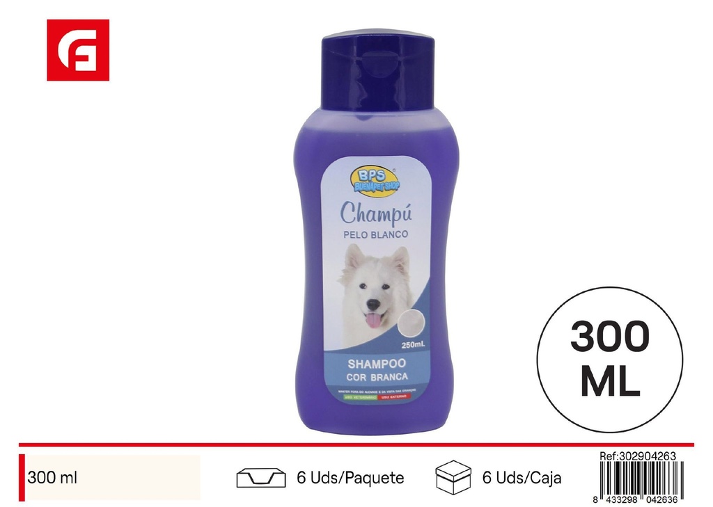 Champú para mascota pelo blanco 300ml - Accesorios de belleza para mascotas