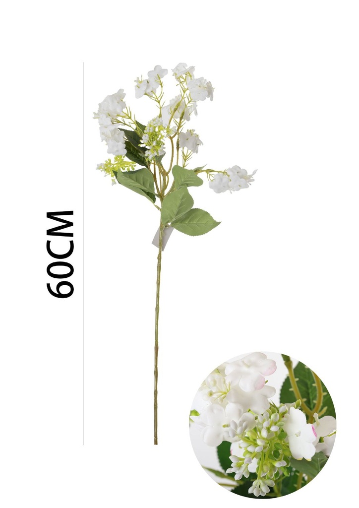 Ramo de flores artificiales - Hortensia de 1 cabeza en 60 cm